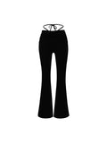 The Bow Naked Feeling Siloed Ass Micro-Slap Women 2025 Summer New High-Waist Broad Leg Pants Fashion Casual Trousers