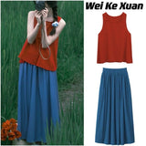 Korean Wears A Complete Set Of Dopaminesen Girl Sling With A Joint Dress Set 2025 New Women's Summer