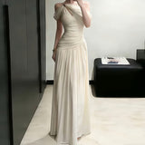 Sexy Wind Shoulder Strap Dress Women's Spring And Summer New Waist High-Sensing Dress 100-Fold Skirt Dress