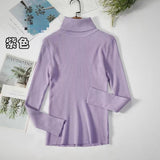 Spring And Autumn Blouse New Korean Version Of The Slime With High-Necked Long-Sleeved Bottom Shirt Thin Sweater Knitted Sweater Tide