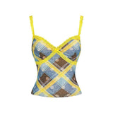 Fashiony Pink Lace Sling Vest Women's Summer New Body-Repair Shoulder-To-Shoulder Temperament