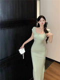French Pure-Want-Style Bag Hip Dress Summer 2025 New Open Fork Dress Sexy Dress Woman