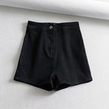 Honey Ass Denim Shorts Women Summer Solid Color Repair Tight Shorts High-Waist Elastic Casual A Word Hot Pants