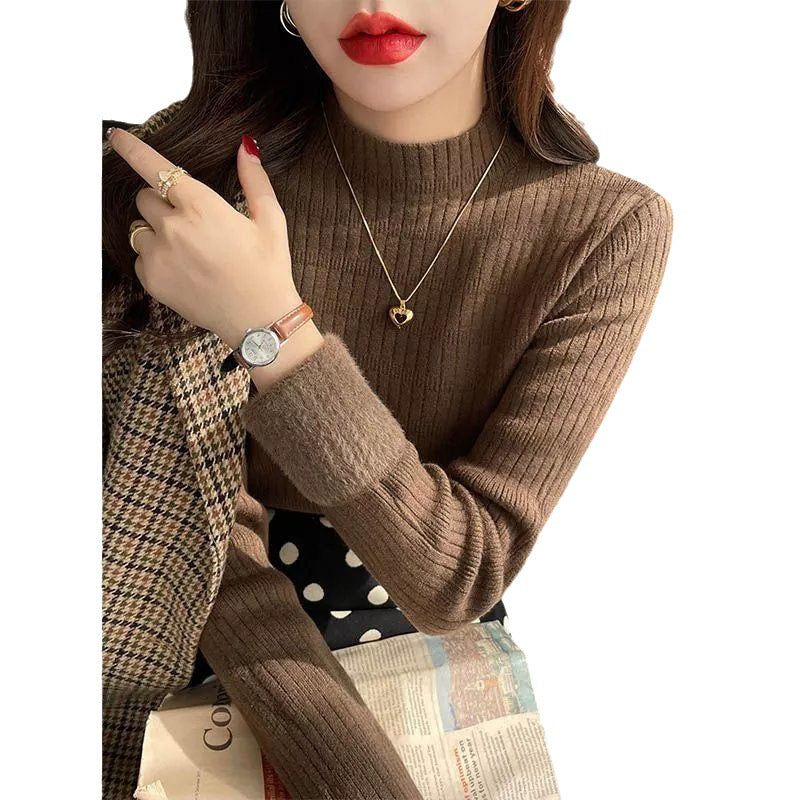 KANING Half-High Collar Plus Thick Sweater 2026 Autumn And Winter New One-Piece Knitted Knitting Shirt