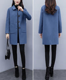 Autumn And Winter Korean Version Has Pocket Button Hair, Coat Female Large Size Loose Age Reduction Long Coat