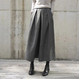 2026 Autumn And Winter New Skirts Loose Broad Leg Pants Nine Trousers Hair, Tight Waist Wide Leg Pants