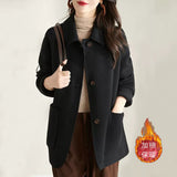 Hairy Coat Women 2026 Autumn And Winter New Korean Version Of The Simple Hair This Coat Single Row Buckle Hepburn Wind Coat Woman