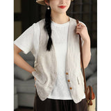2026 Spring And Summer Cotton Sleeveless Vest Coat Female Curve Splicing Show Thin Horse Clip Top Woman