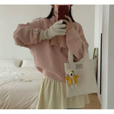 KANING Korean Lazy Sweater 2026 New Winter Fashion Exploding Scarf Knitted T-Shirt