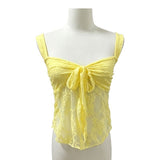 French Sweet Hottie Sexy Lace Sling Vest Women Summer New Design Bow Repair Slim Top
