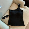 Sexy Oblique Shoulder Strap Sling Sling Vest Women Wearing One Shoulder Design Pics Short Sleeveless Inside The Top