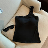 Sexy Oblique Shoulder Strap Sling Sling Vest Women Wearing One Shoulder Design Pics Short Sleeveless Inside The Top