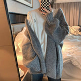 Women Loose Wear 2026 Autumn And Autumn New Solid Color Lazy Style Sweater Open Shirt Knitted Shirt