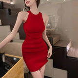 2025 Summer Temperament Pure Style Sexy Dress Female Design Sense Cross Thin And Hips Long Skirt Tide