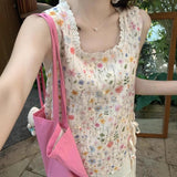 Tea Break French Small Fresh Embroidered Laceless Waistcoat Women's Summer New Seaside Vacation Lace Collar Top