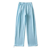 12 Color Loose Casual Foot Pants Women's Trousers Chic Dredging Sweatpants Straight Draw Rope Broad Leg Trousers Drag Floor Pants