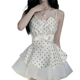Girls Storm Bow Hanging Dress Female Summer Temperament Waist High-End Banquet Princess Skirt Skirt