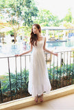 High-Quality Version Of The Summer Dress New Body-High White Long Chiffon Dress Waist-High Dress Waist-Dled Fairy Dress Beach