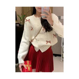 KANING Round-Neck Sweet Bow Knitted Cardigan 2026 Autumn And Winter New Design Sense Niche Sweater Coat Woman