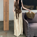 Hanging Neck Top Women Summer 2026 New Design Sense Small Sleeveless Thin Sling Vest Pants Two Sets Of Tide