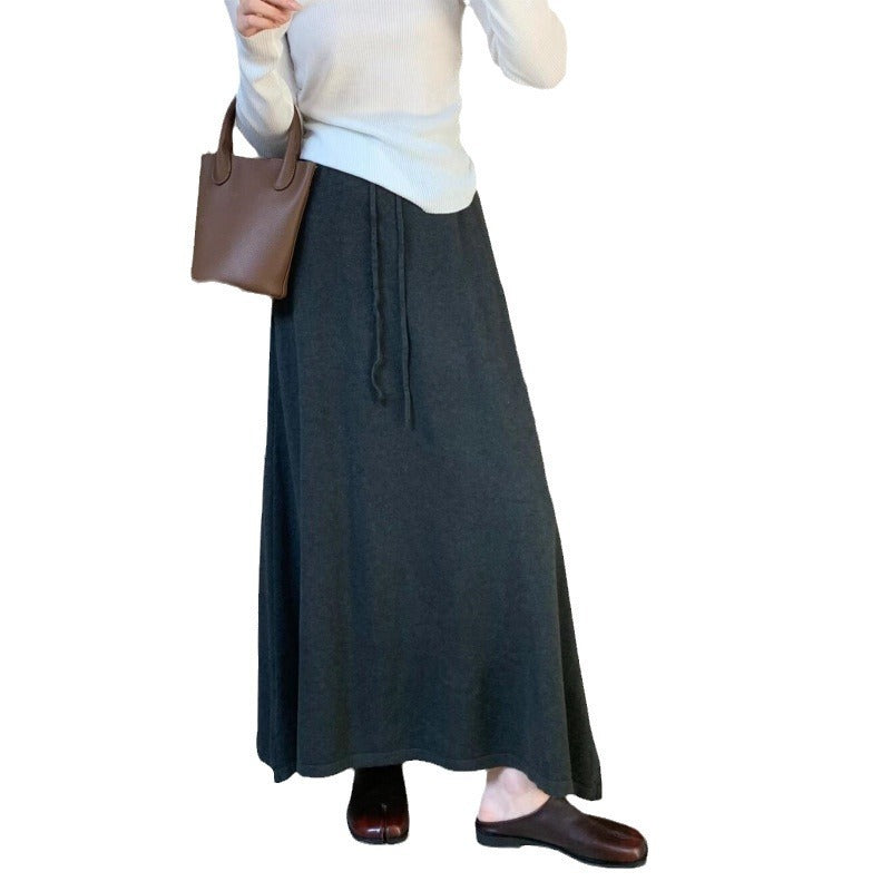 KANING Autumn Warm And Comfortable Knitted Skirt 2026 New Korean Edition Harvesting Skinny Mid-Dressed Skirt Woman