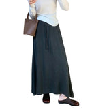 KANING Autumn Warm And Comfortable Knitted Skirt 2026 New Korean Edition Harvesting Skinny Mid-Dressed Skirt Woman