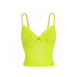 Sexy Hottie Lace Pink Sling Vest Woman Spring New Slimming Short Korean Version Of The Top Tide
