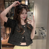 Summer Dress 2025 New Design Sense Niche Chic T Jack Top Female Trendy Fragrant Style Black Short Coat