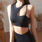 Sports Running Fitness Shock-Proof Vest Women's Summer Design With Chest Pad Hollow Yoga Clothes Fashion Top