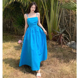 Yunnan Dali Tourism Wearing Dress Women Sanya Vacation Photo Beach Dress Hainan French Sling Dress Fairy