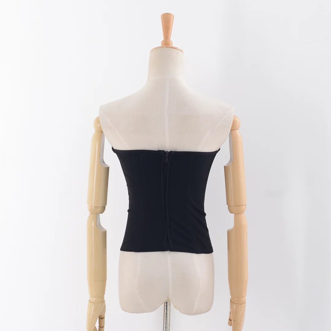 Hottie Three-Dimensional Fish Bone Girded Sleeveless Top Figure