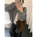 KANING Purple Thin Round Collar Knitted Cardigan 2026 Autumn And Winter New Loose Lazy Wind Solid Color Sweater Jacket