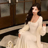 Black Long-Sleeved Dress Women's Autumn 2025 New High-End Fish Tail Waist Sexy Backpack Hip Skirt