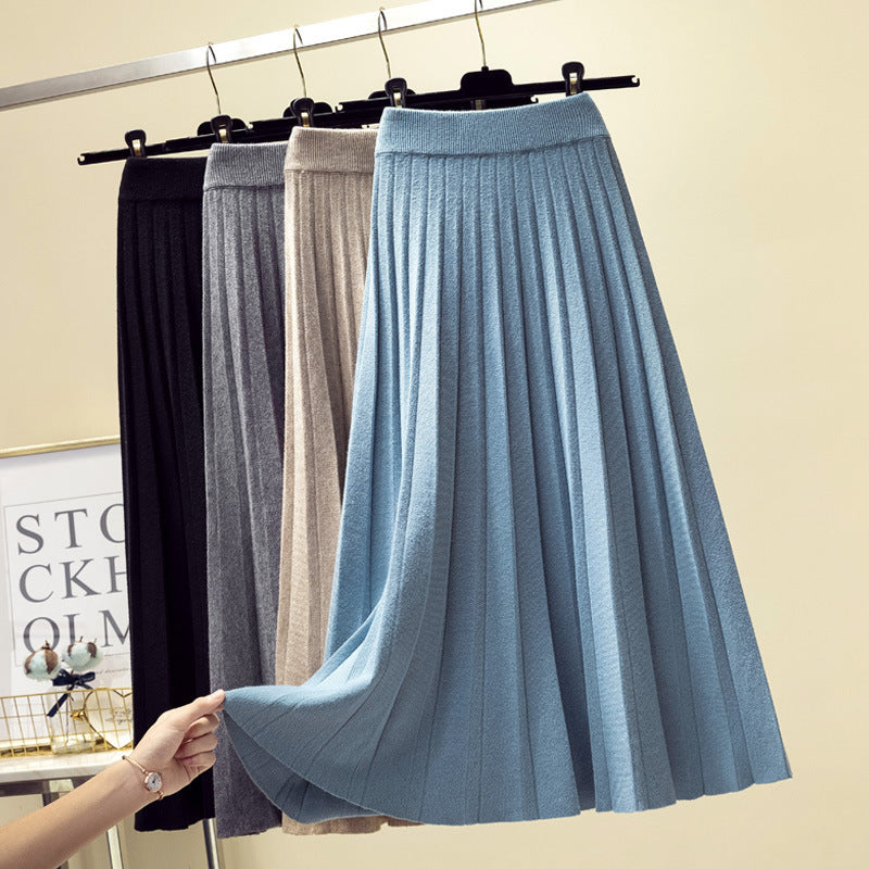 2026 Autumn New Half-Dress Lady Slimming Long High-Waist Knitting Skirt Loose Women Can Wear