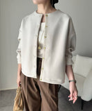 2026 Spring And Autumn New Loose Leisure Round-Neck Shirt High Quality Thick Fabric