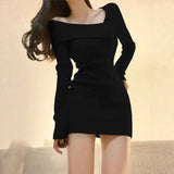 2025 Autumn And Winter New Dress Dress With The Hips Hottie Inside The French Short Skirt Female Mother Dress