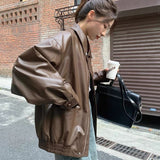 Fashion 2025 Autumn Maid Style Private Clothes Geek Synthetic Leather Suit Collar Body Type Of Women's Leather