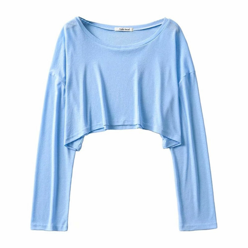 Spring 2025 Velvet Women's Jacket Round Collar Loose Women's T-Shirt Sunscreen
