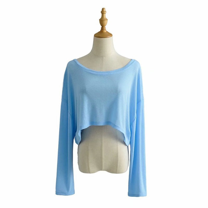 2025 Summer Spring Shirt Women's Jacket Round Collar Loose Women's T-Shirt Sunscreen
