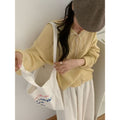 KANING Korean Lace Collar Sweater Small Coat Girl Autumn New Solid Color Soft Knitted Open Shirt