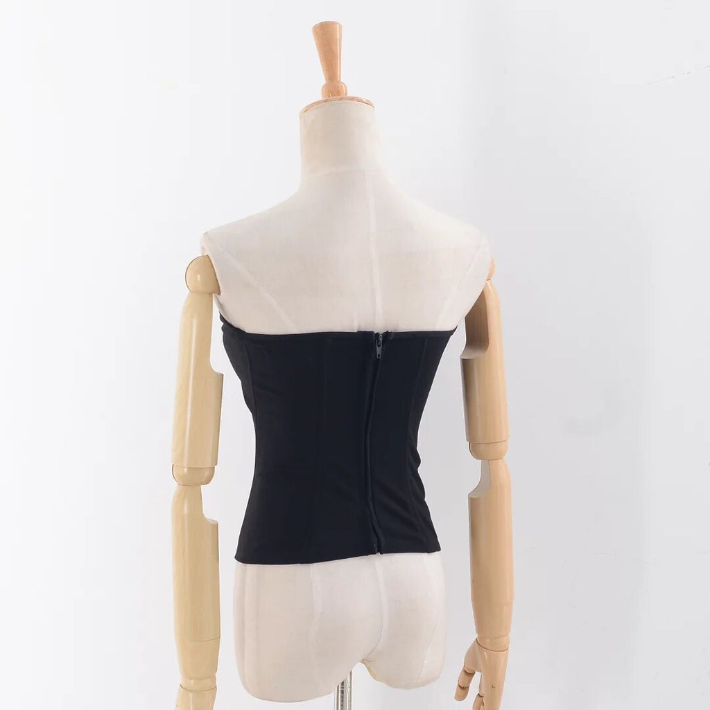 Hottie Three-Dimensional Fish Bone Girded Sleeveless Top Figure