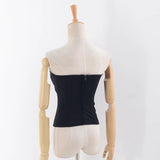 Hottie Three-Dimensional Fish Bone Girded Sleeveless Top Figure