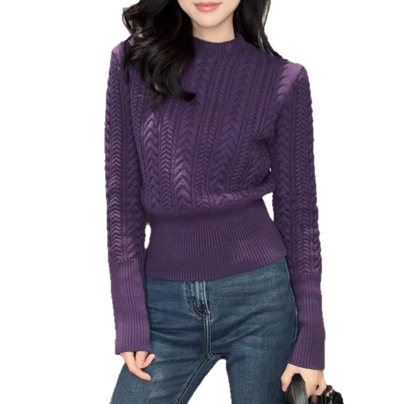 KANING Round-Necked Knitted Knitted Women's 2026 Autumn And Winter New Thin Soft Glutinous Sweater