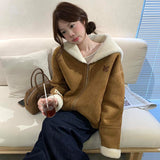 Autumn And Winter Plush Velvet Fur Hair One Big Look Thick Coat Winter Small Thick Cotton Coat Winter