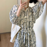 French Loose Age Reduction Dress Women's Summer Temperament Reduction Gentle Temperament With Thin Floral Dress