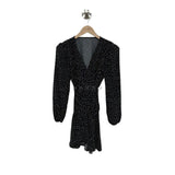 French Wave Point V-Neck Long-Sleeved Dress Women's One-Sided Belt Spring And Autumn Suit Wearing A Small Short Skirt