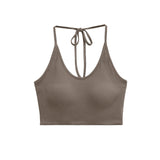 Short With Chest Pad Hanging Neck Sling Vest Hot Girl Pure Want To Practice Yoga Movement Hottie Top