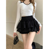 Women's Clothing 2025 New Summer Ballet Style High Waist Thin Design Sweet And Spicy Cake Ponmp Short Skirt