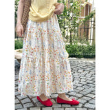 Broken Flower Tea Rests High Waist Half-Dress Woman's Spring 2026 New A Word Showing Thin And Gentle Style Long Skirt