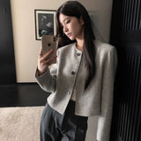 Temperament Famous Lady Small Fragrant Coat Woman 2026 Spring And Autumn New High-End Sense Retro Round Neck Tuff Top Woman